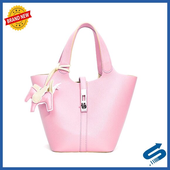 Vegan Leather Tote Bag with Detachable Purse, Top Handle Shoulder Bag